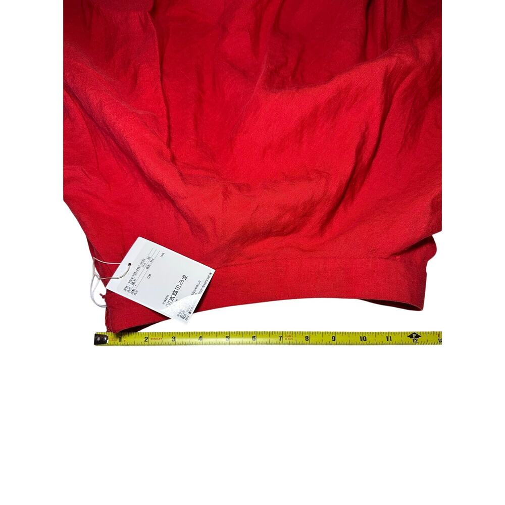 UNITED ARROWS Linen Long Maxi A-Line Red Pleated Skirt Women’s Size Small 36 NWT - Picture 6 of 11